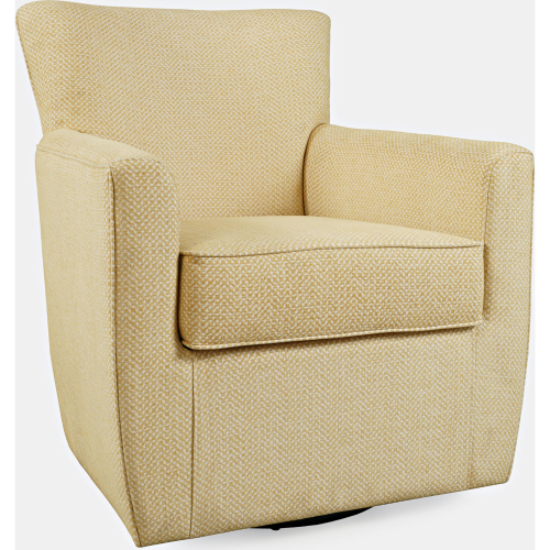 Harper Swivel Accent Chair in Sun Yellow Fabric